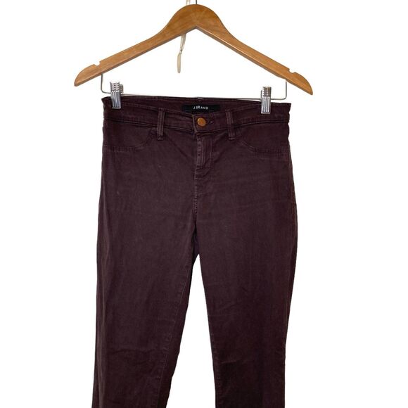 J Brand Size 26 Super Skinny Snifter Jeans Womens Wine Maroon Mid Rise Pants - Picture 3 of 12